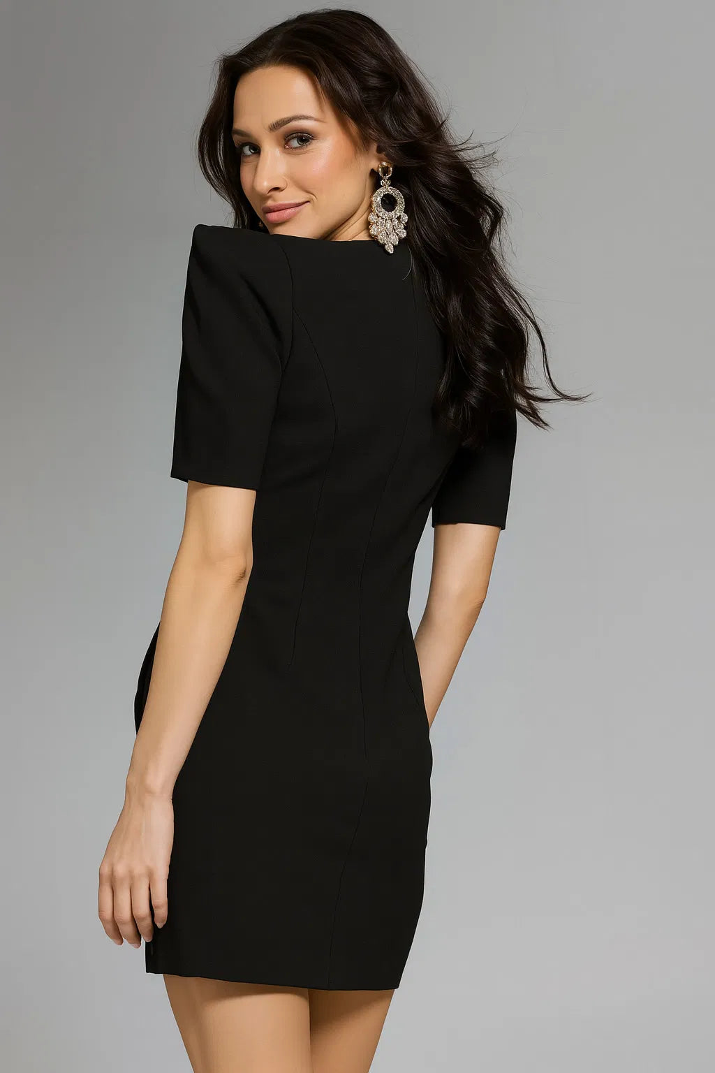 Jovani 42745 - Fitted Batea Neckline Mini Dress