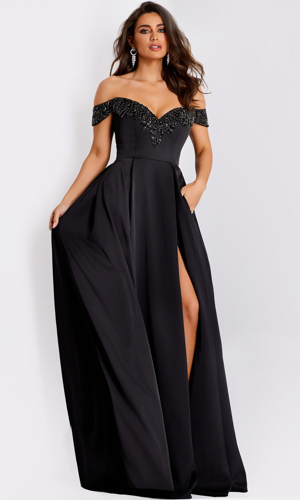Jovani 42849 - Beaded Trim Sweetheart Evening Gown