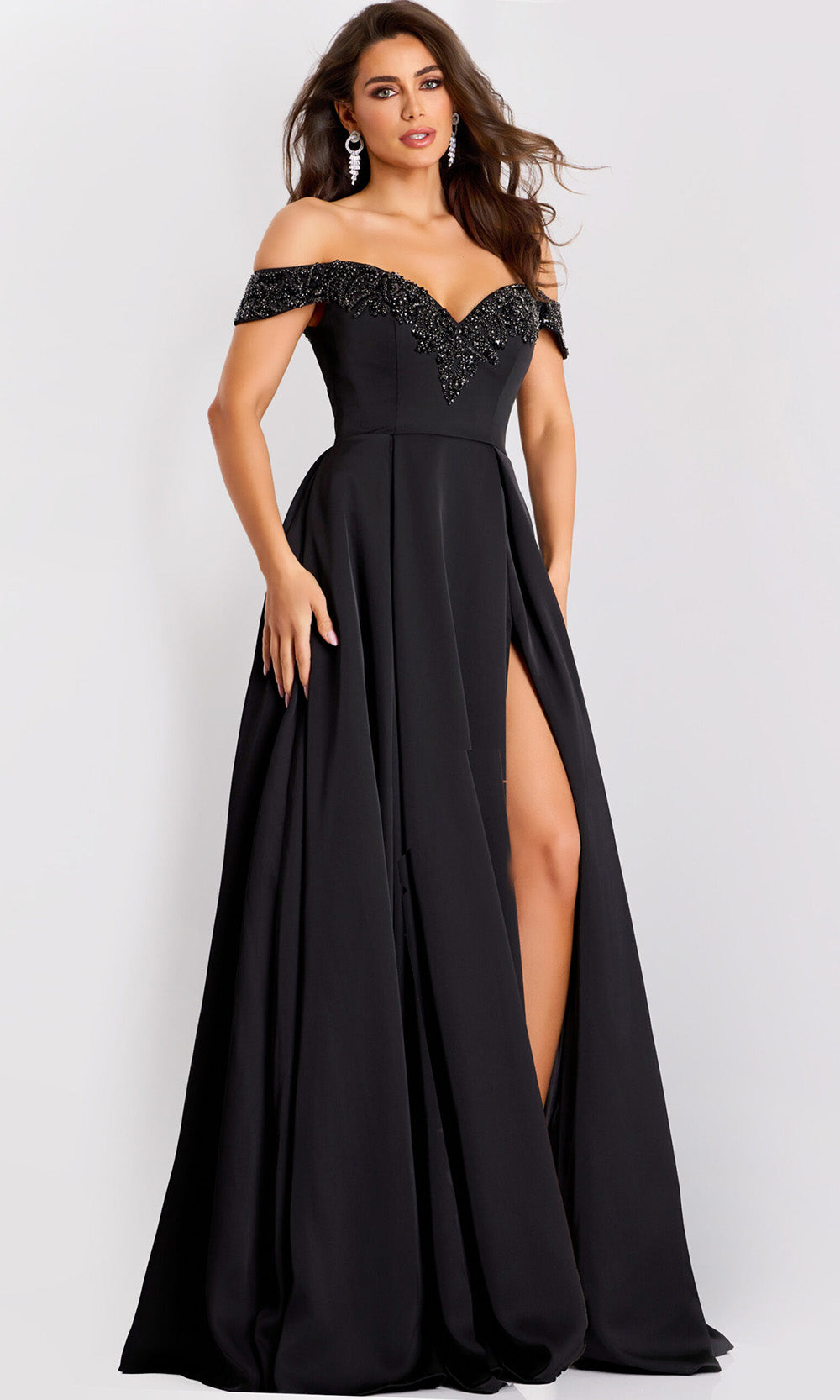 Jovani 42849 - Beaded Trim Sweetheart Evening Gown