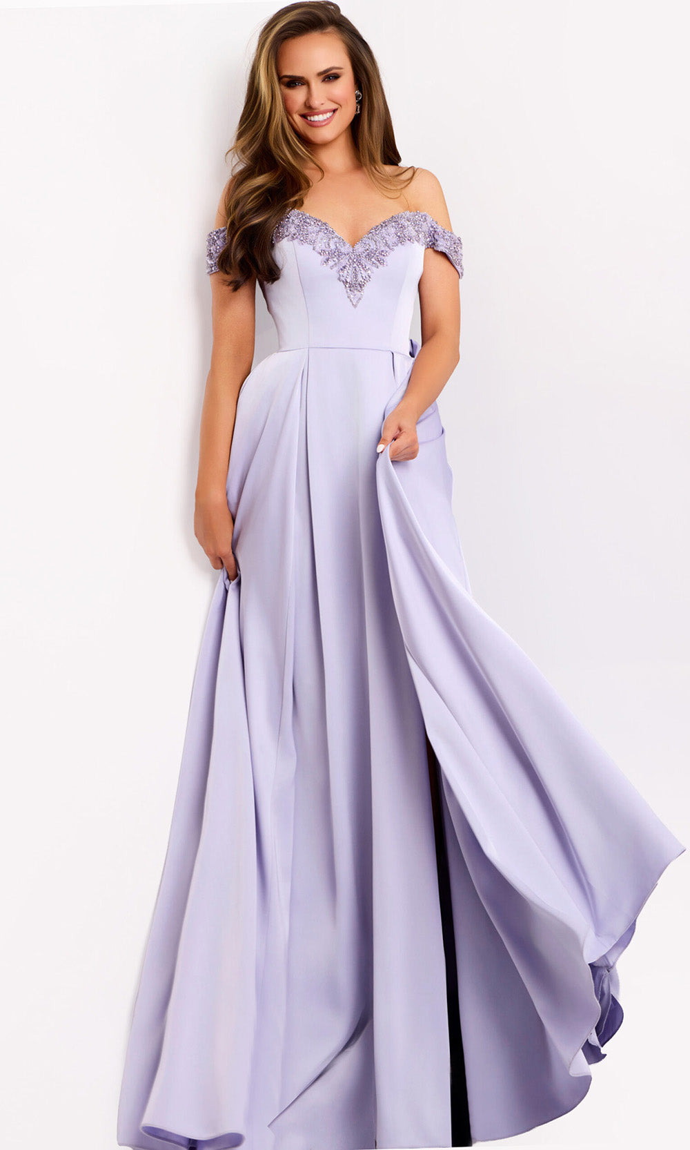 Jovani 42849 - Beaded Trim Sweetheart Evening Gown