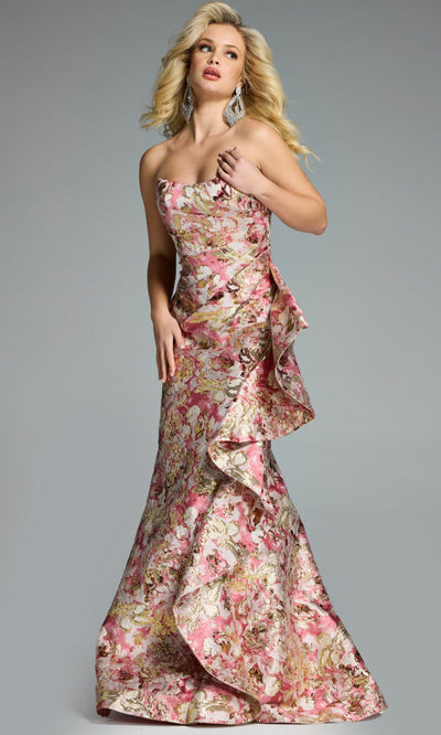 Jovani 42927 - Strapless Mermaid Gown with Side Ruffle Formal Gowns