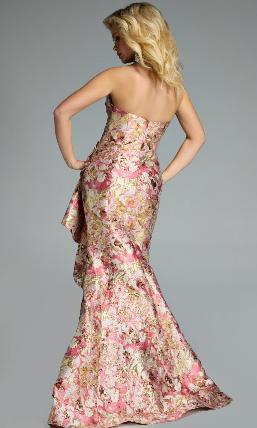 Jovani 42927 - Strapless Mermaid Gown with Side Ruffle