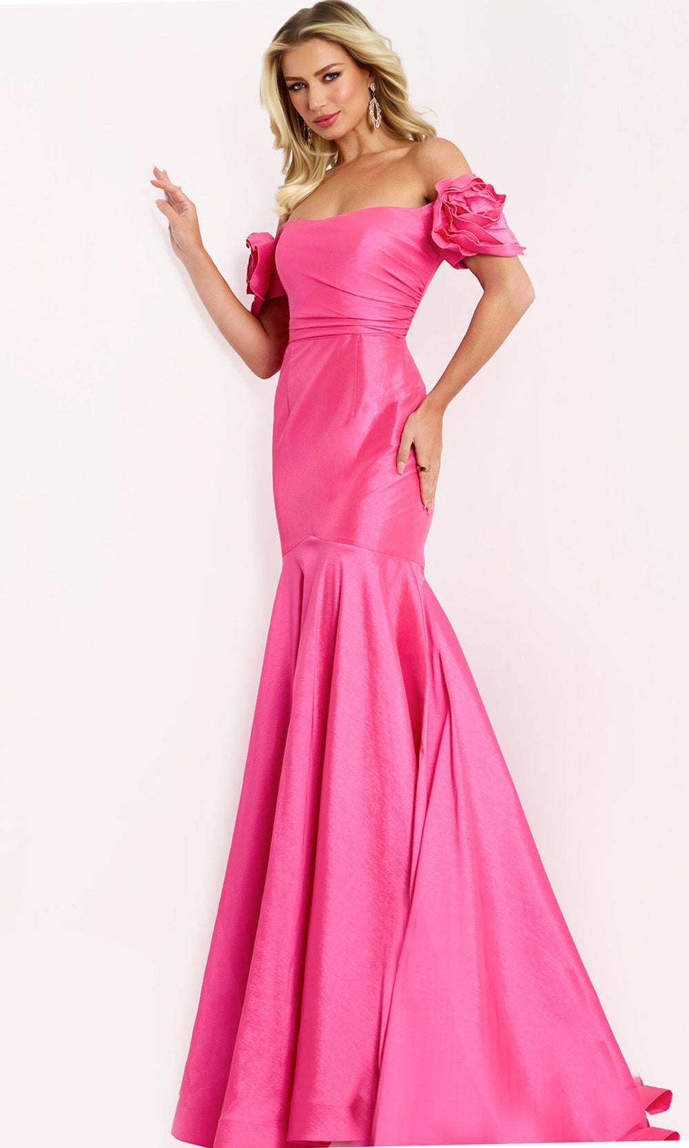 Jovani 43015 - Floral Sleeve Trumpet Long Gown