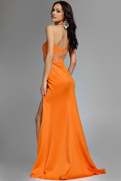 Jovani 43018 - Open Back Halter Prom Dress Prom Dresses in In Orange