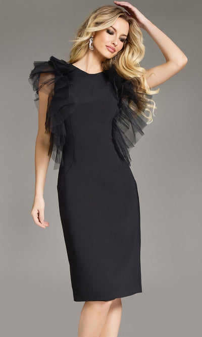 Jovani 43152 - High Neck Knee-Length Ruffle Dress Cocktail Dresses