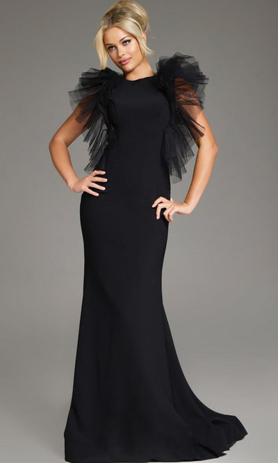 Jovani 43153 - Jewel Neckline Ruffle Sleeve Gown Mother of the Bride Dresses