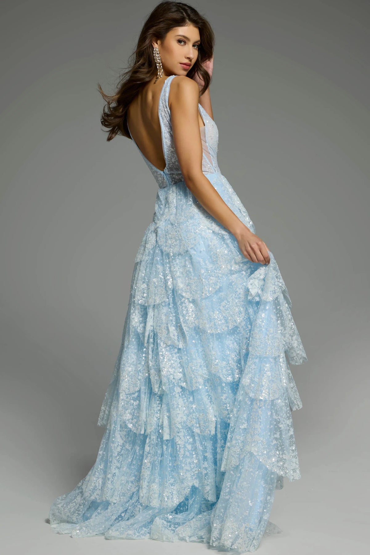Jovani 43198 - Tiered A-Line Prom Dress