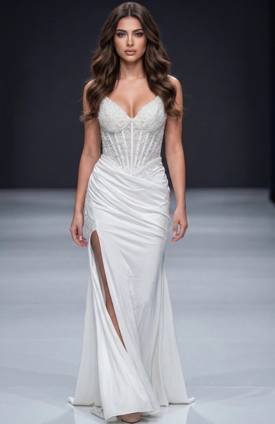 Jovani 43283 - See-Through Corset Sequin Prom Gown