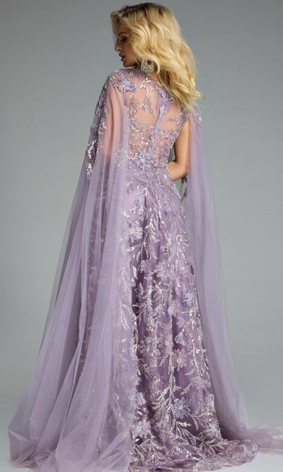 Jovani 43312 - Illusion Neckline Floral Embellished Gown Prom Dresses
