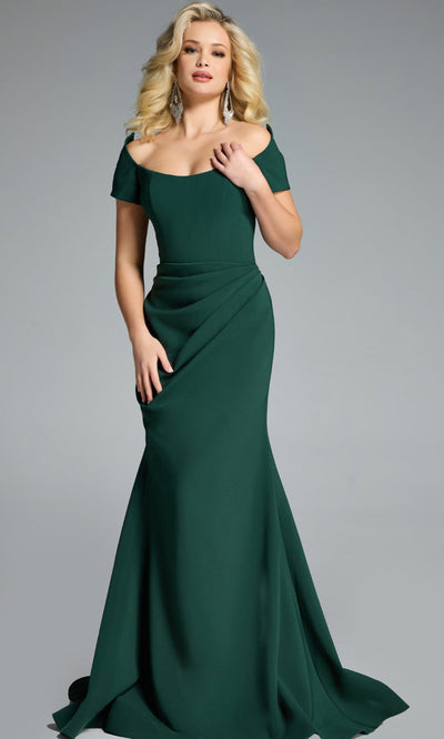 Jovani 43370 - Mermaid Short Sleeve Evening Gown Prom Dresses