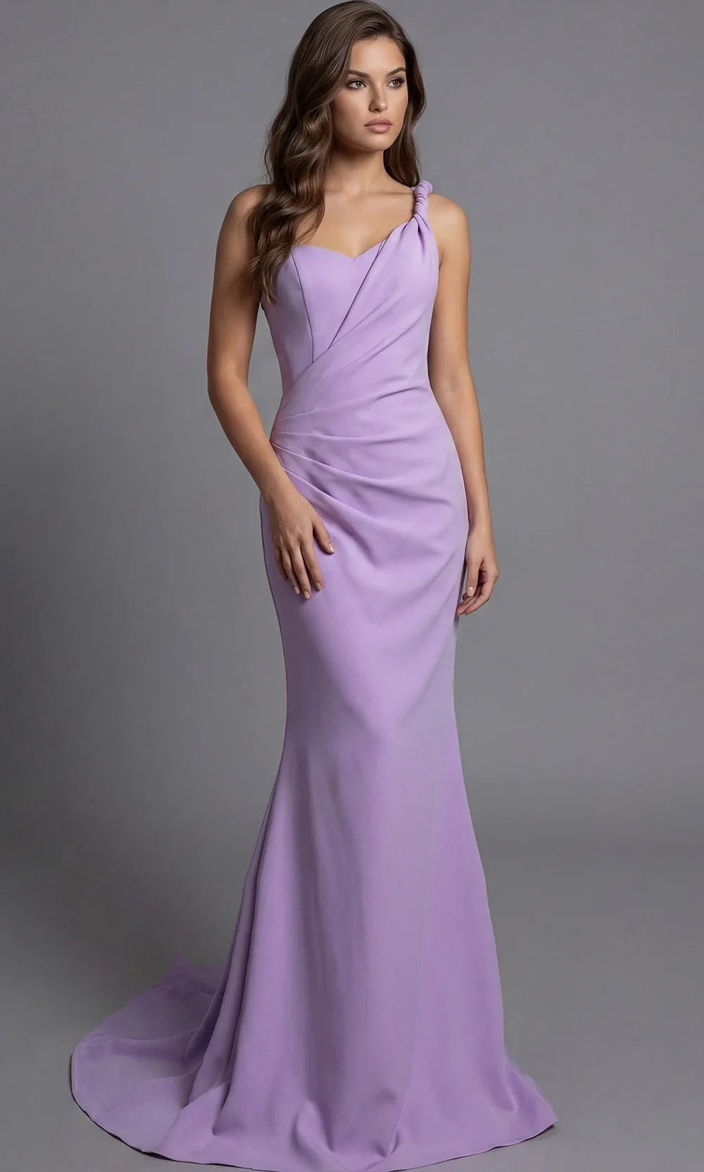 Jovani 43401 - One Shoulder Draped Mermaid Evening Gown Special Occasion Dress In Lilac