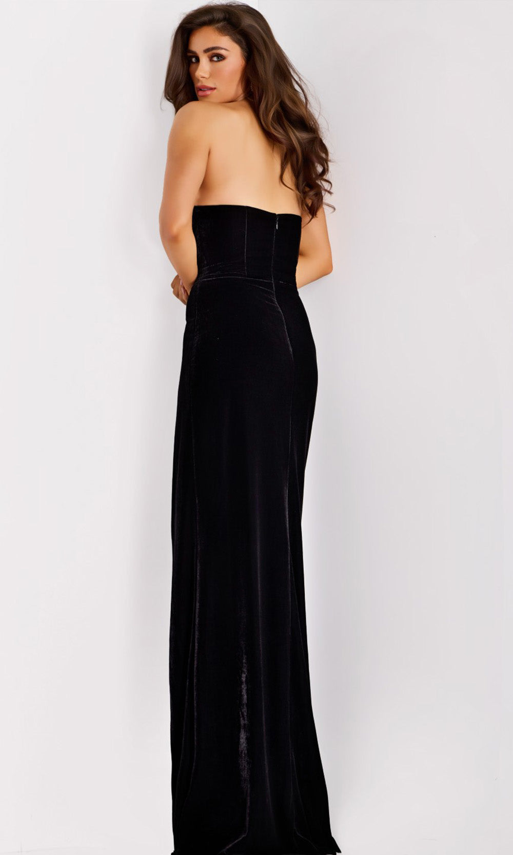 Jovani 43703 - Sweetheart Neck Cutout Velvet Gown