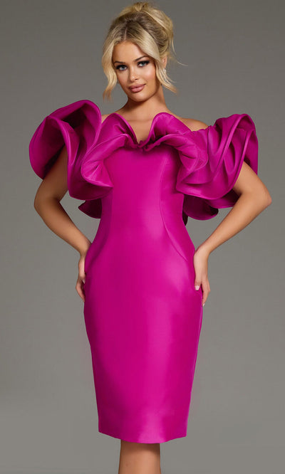 Jovani 43758 - Knee-Length Dramatic Ruffle Cocktail Dress Homecoming Dresses