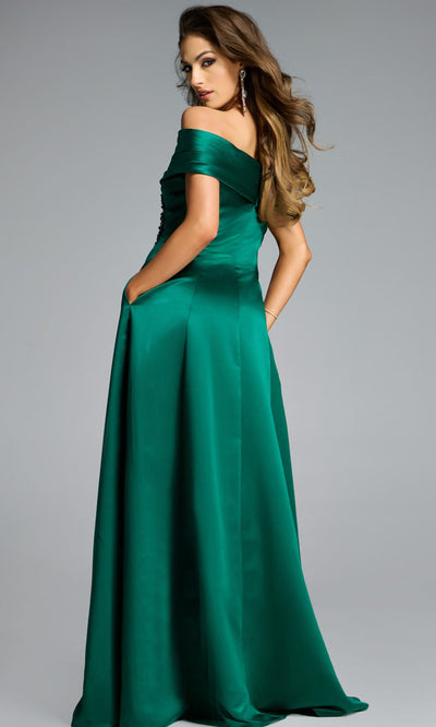 Jovani 43808 - Pleated Off Shoulder Evening Gown Formal Gowns