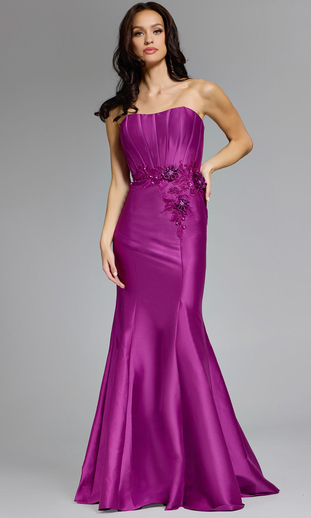 Jovani 43817 - Semi-Sweetheart Corset Embellished Gown