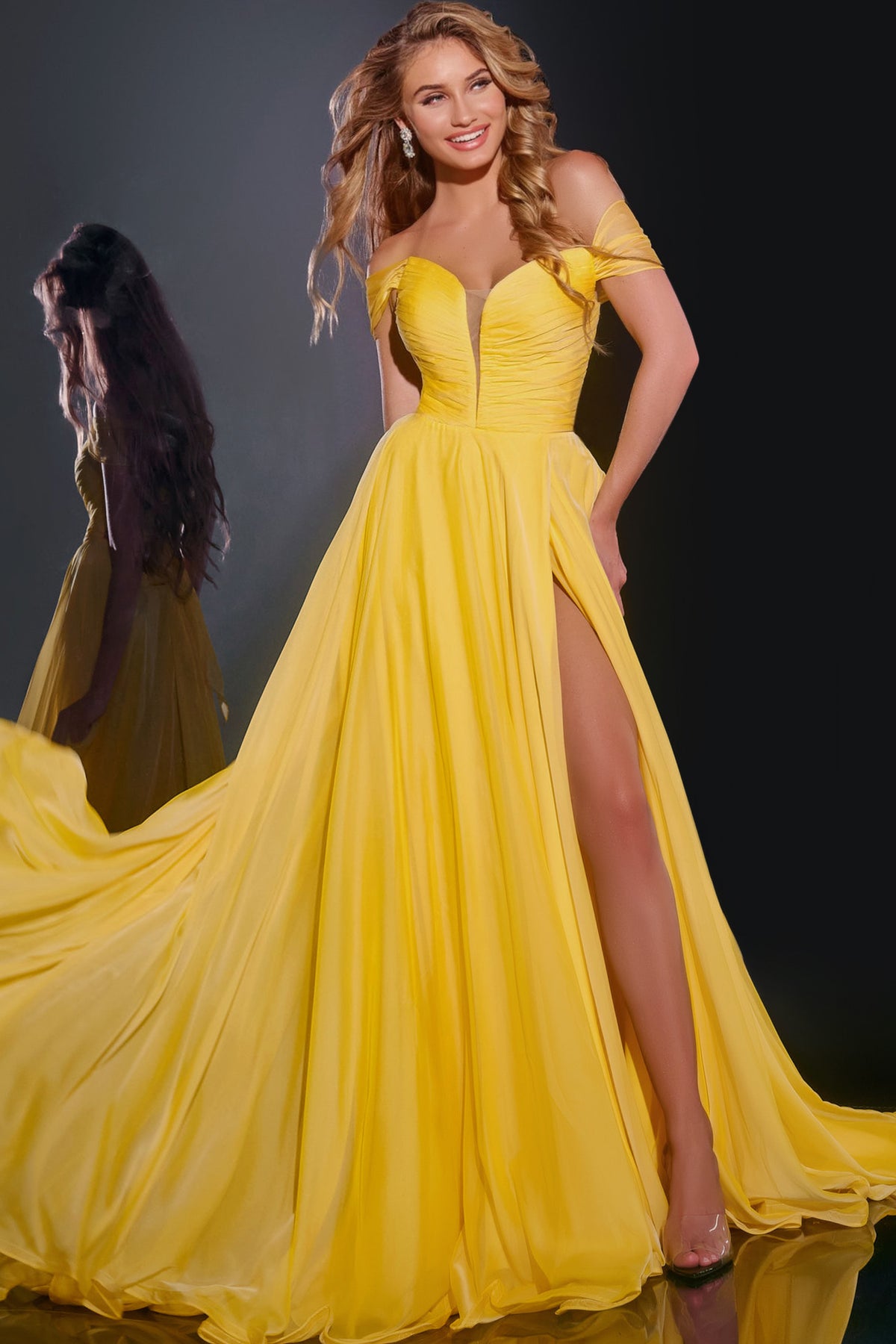 Jovani 43842 - A-Line Prom Dress with Slit