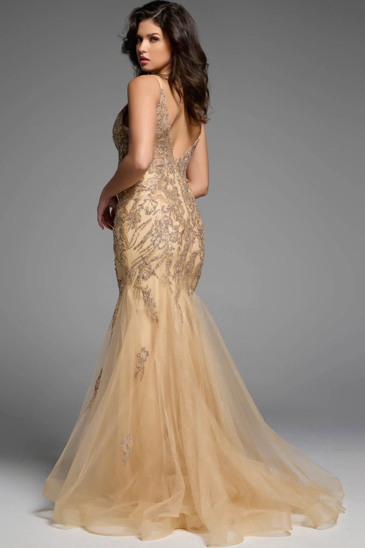 Jovani 43845 - Glitters Mermaid Prom Dress