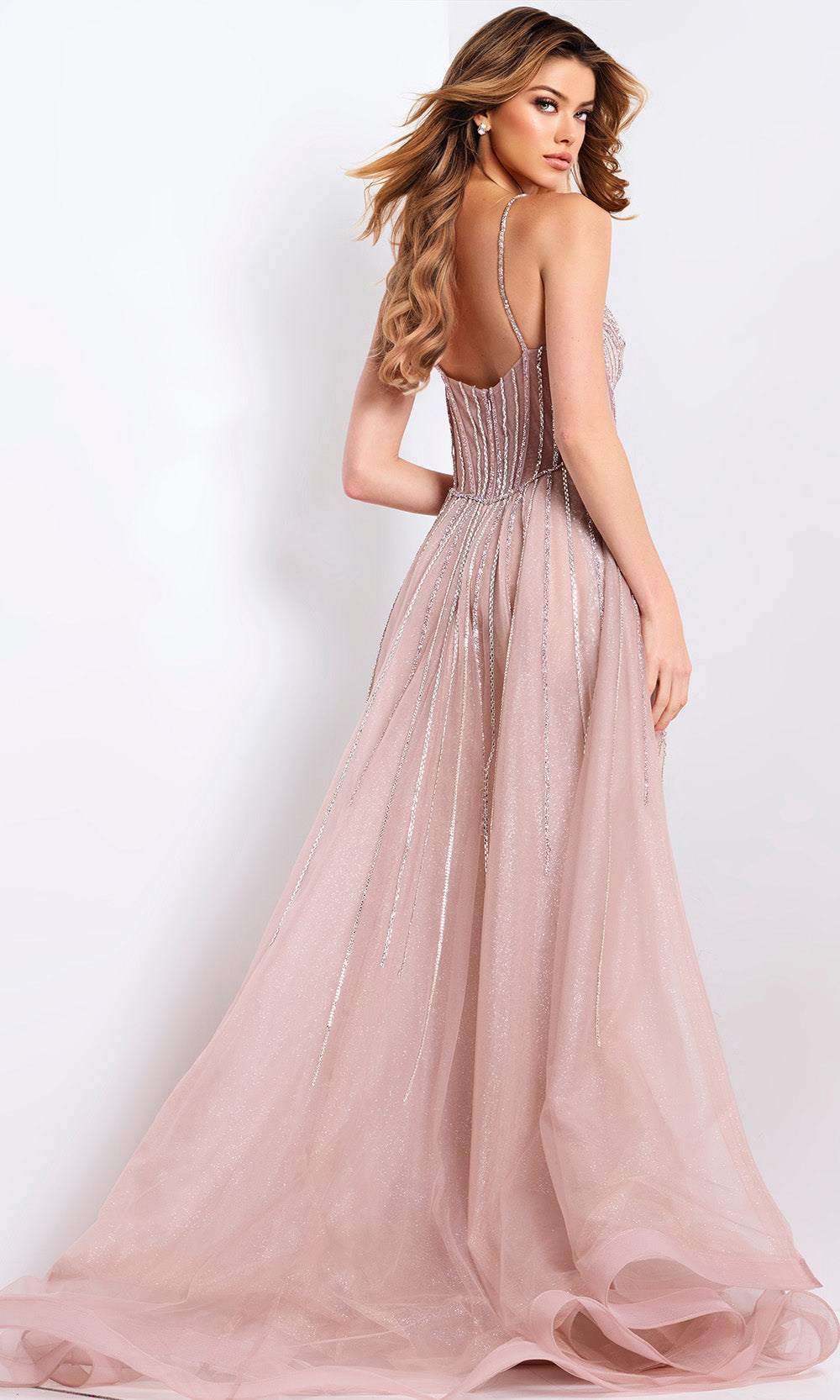 Jovani 43854 - Fully Beaded Sheath Gown with Corset Bodice Prom Dresses