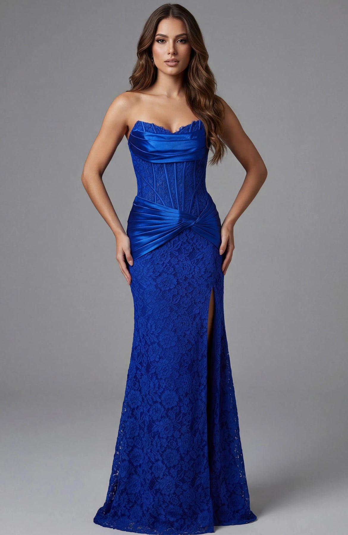 Jovani 43859 - Strapless Satin Prom Dress