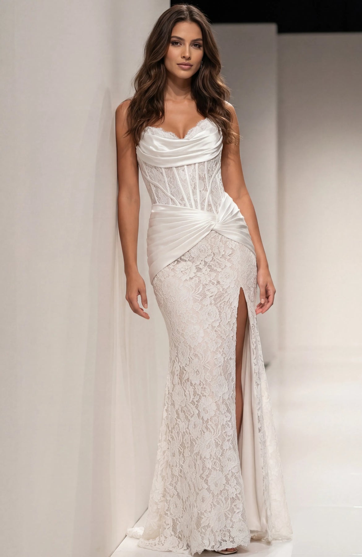 Jovani 43859 - Strapless Satin Prom Dress