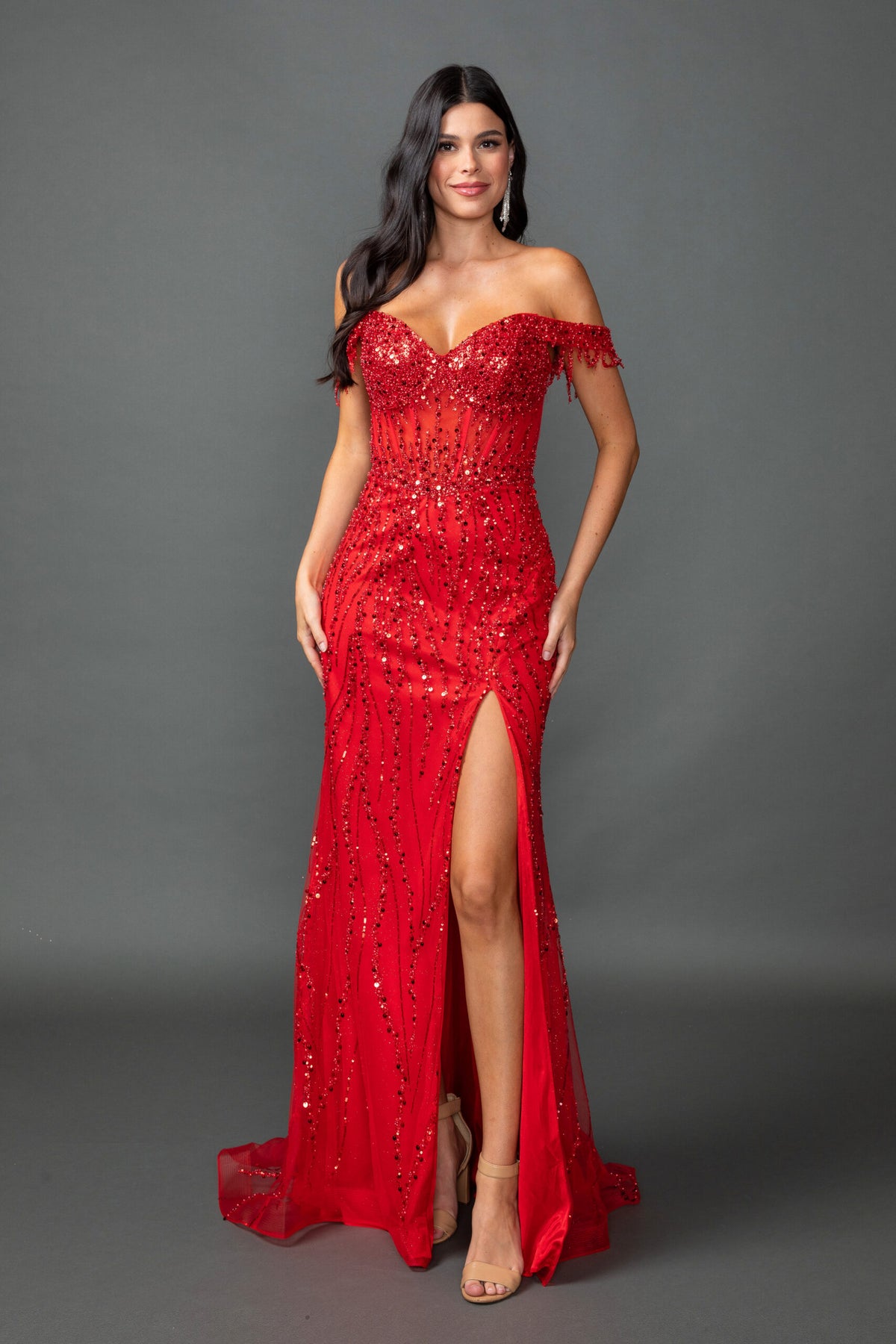 Dancing Queen 4385 - Sequin Embellished Prom Dress