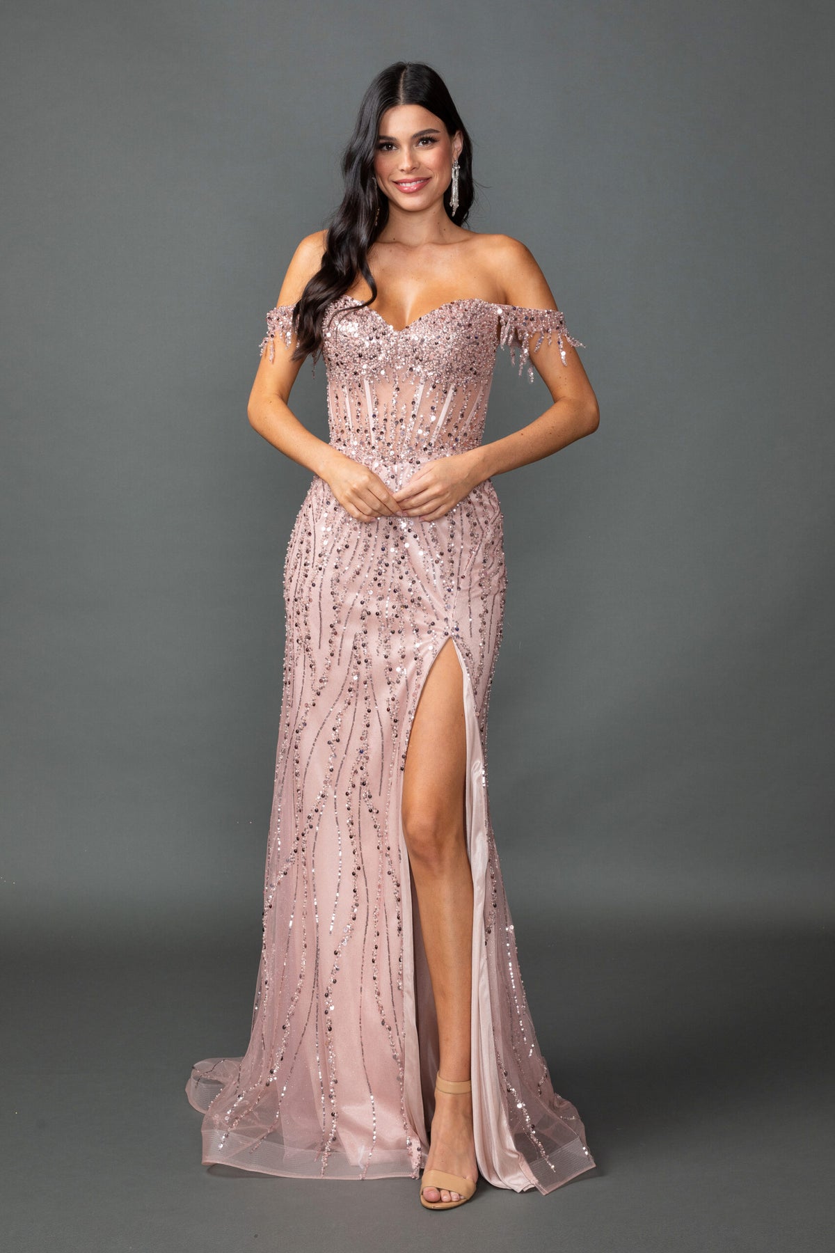 Dancing Queen 4385 - Sequin Embellished Prom Dress