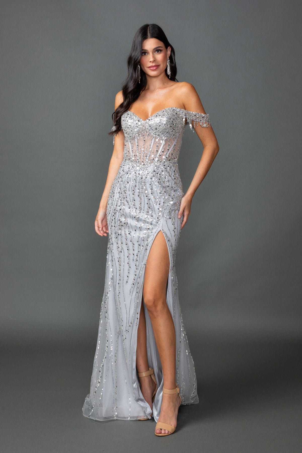Dancing Queen 4385 - Sequin Embellished Prom Dress