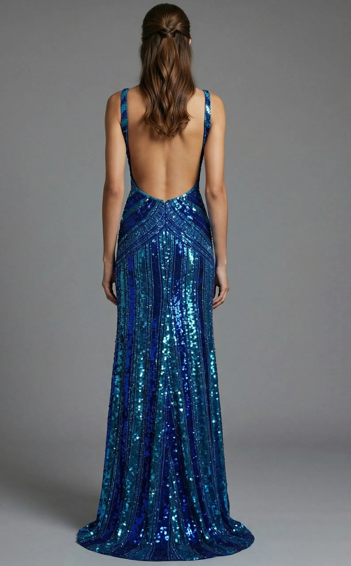 Jovani 43953 - Sequin Ornate Plunging V-Neck Prom Gown
