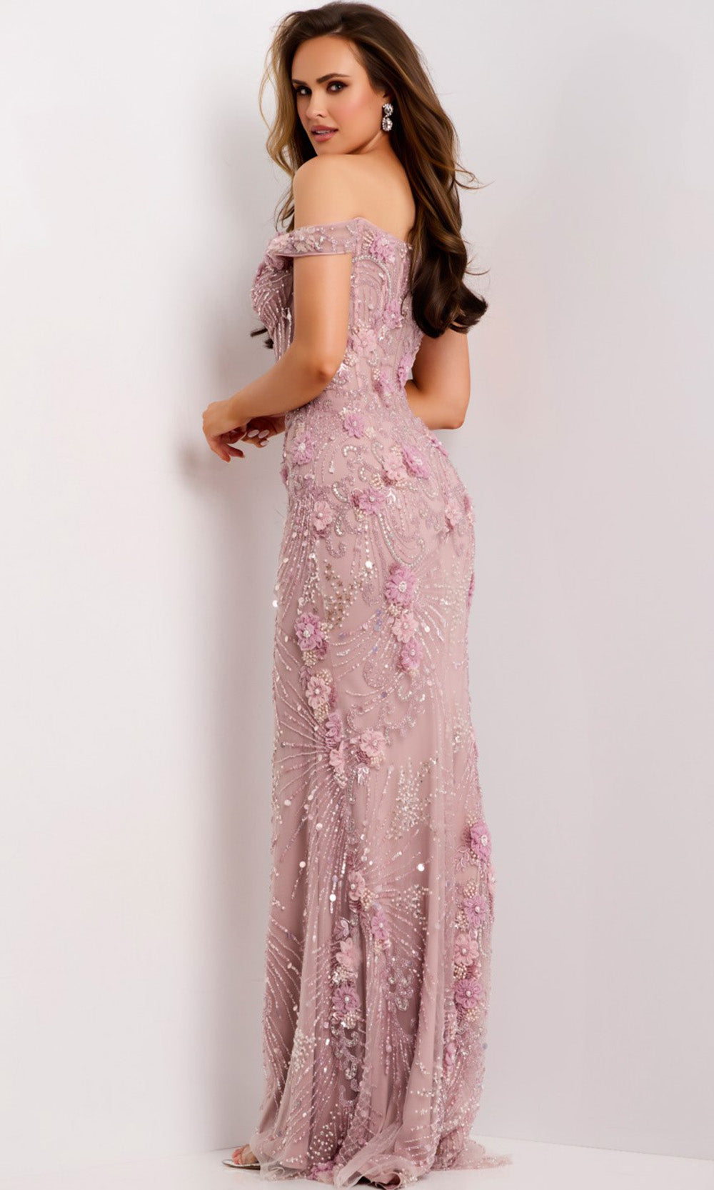 Jovani 44007 - Sweetheart Tulle Gown with Floral Applique Prom Dresses