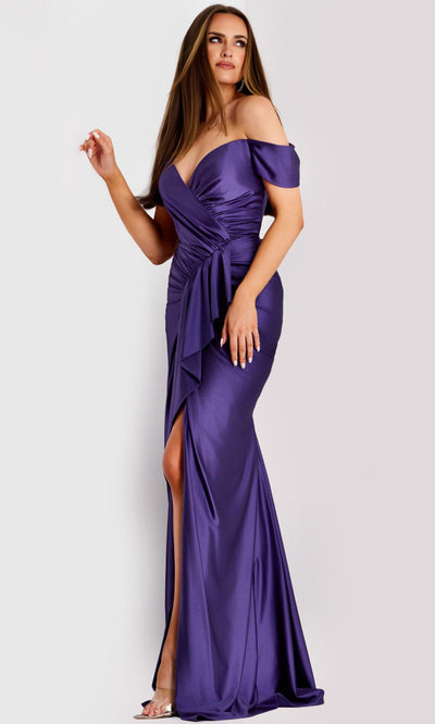 Jovani 44039 - Sweetheart Satin High Slit Gown Prom Dresses