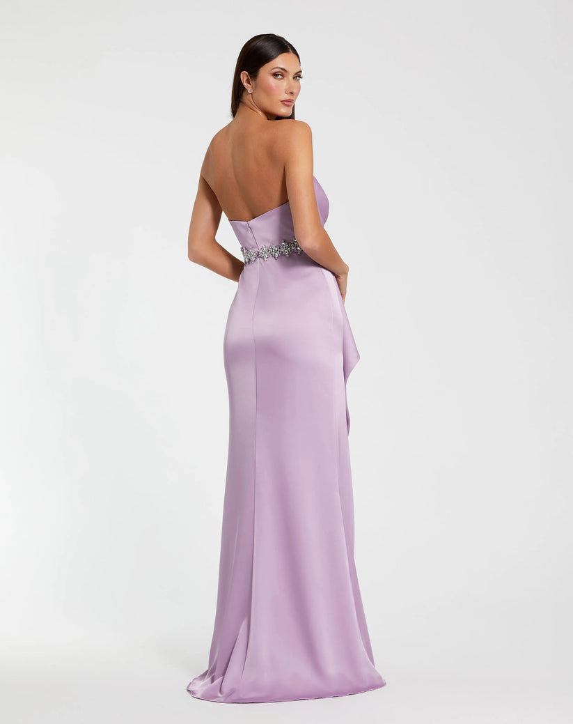 Ieena Duggal 44133 - Satin Cowl Neckline Evening Dress Prom Dresses in Purple