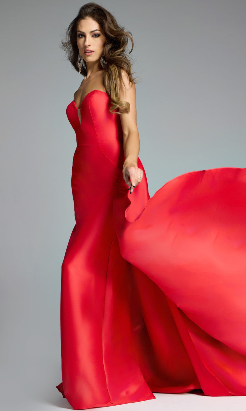 Jovani 44180 - Plunging Sweetheart Overskirt Gown