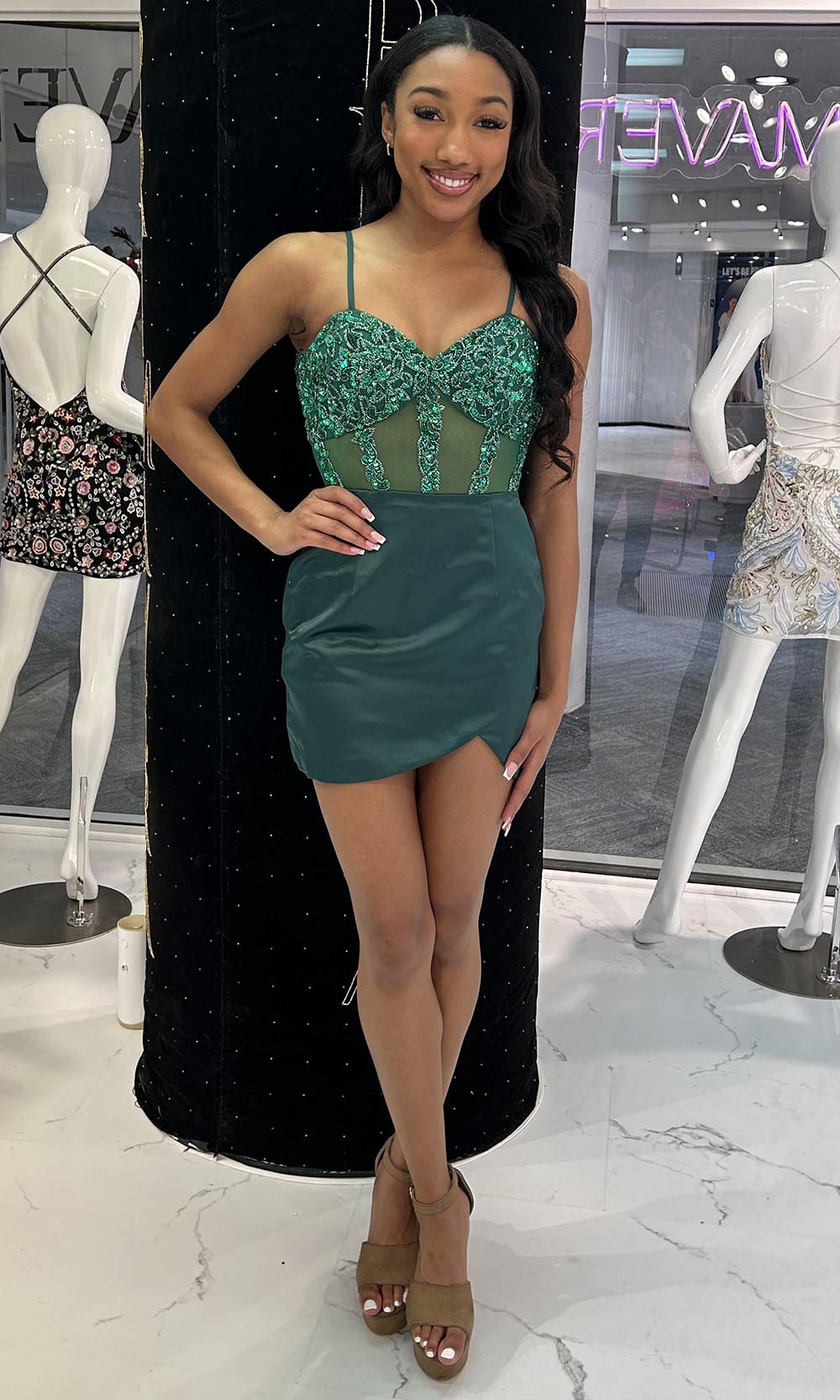 Primavera Couture 4437 - Beaded Top Sleeveless Mini Dress Cocktail Dresses