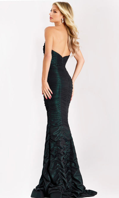 Jovani 44414 - Plunging Sweetheart Ruched Mermaid Gown Prom Dresses