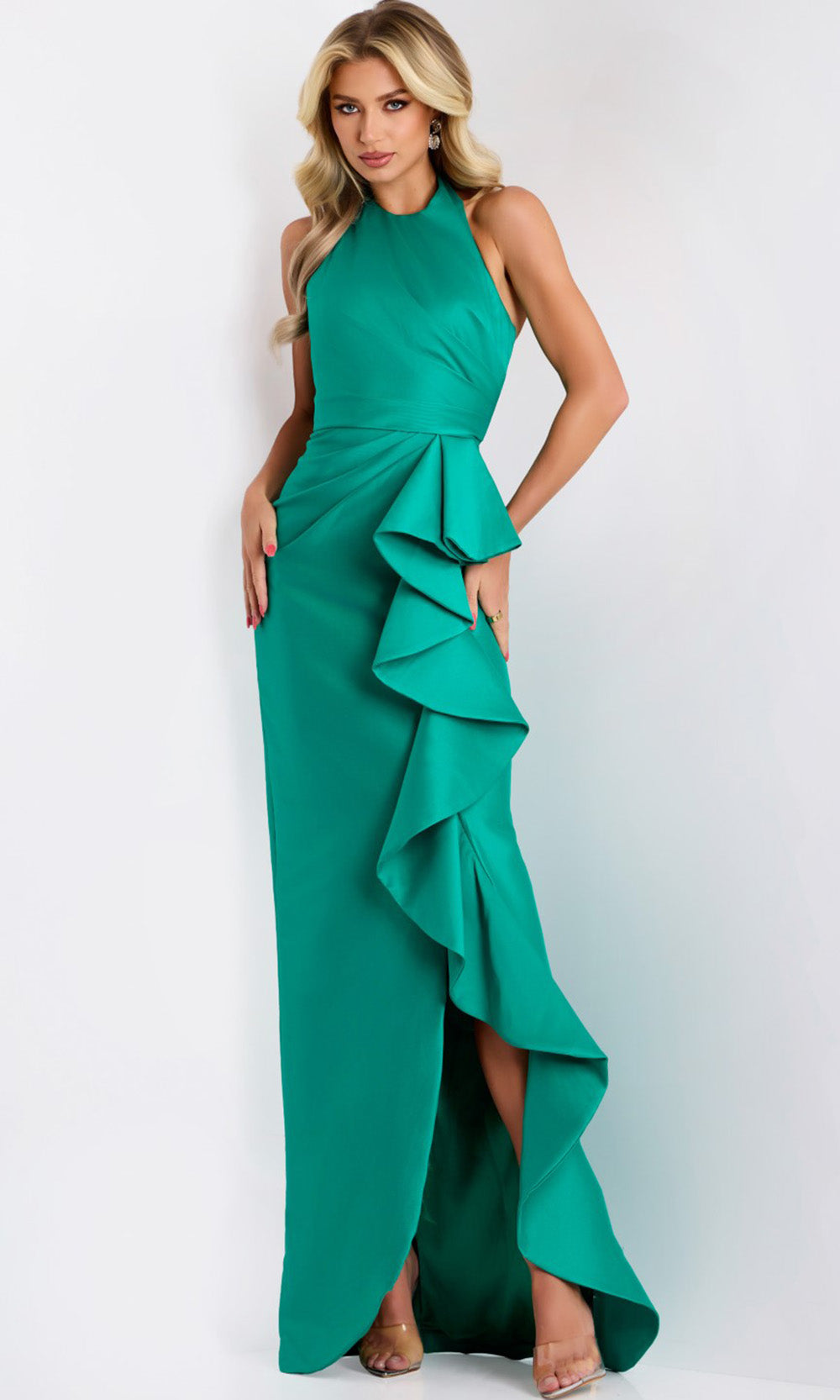 Jovani 44473 - Elegant Halter Column Gown