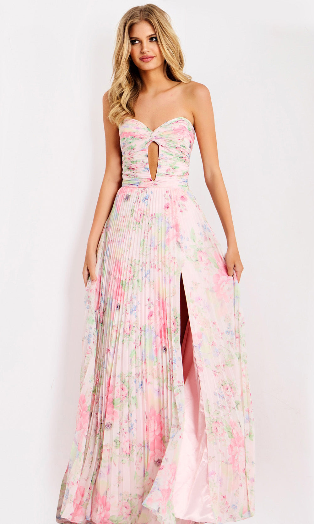 Jovani 44518 - Sweetheart Keyhole Floral Long Dress