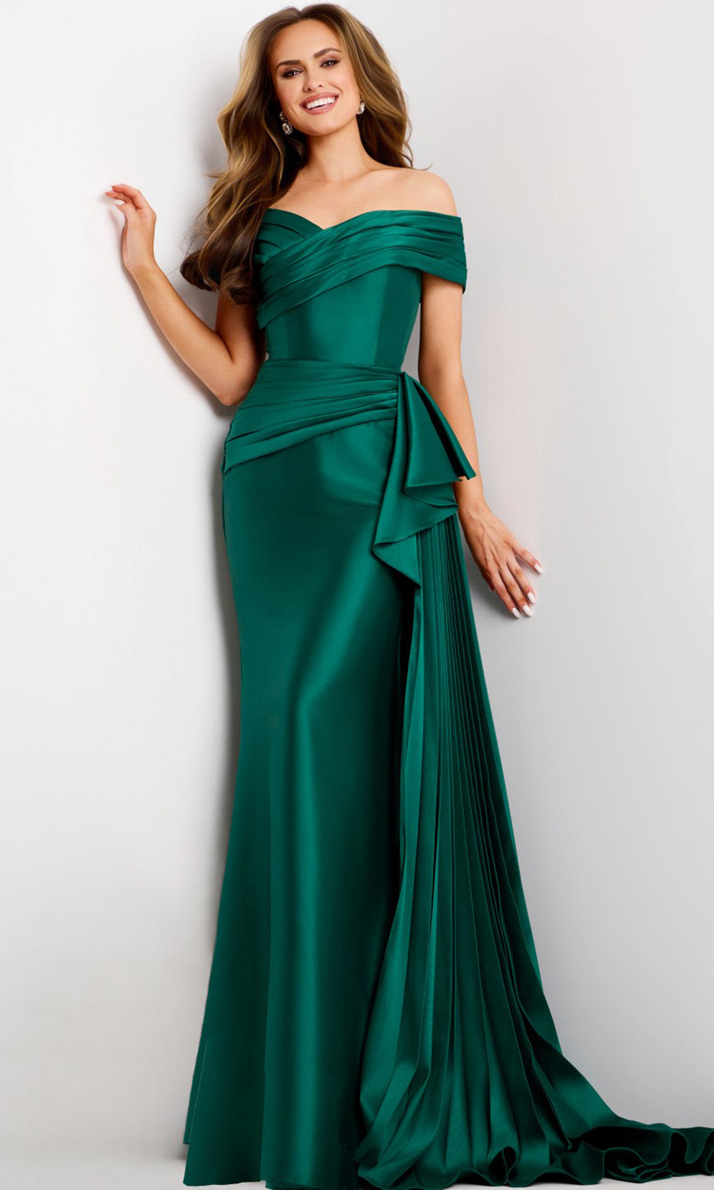 Jovani 44524 - Sweetheart Side Pleated Panel Gown