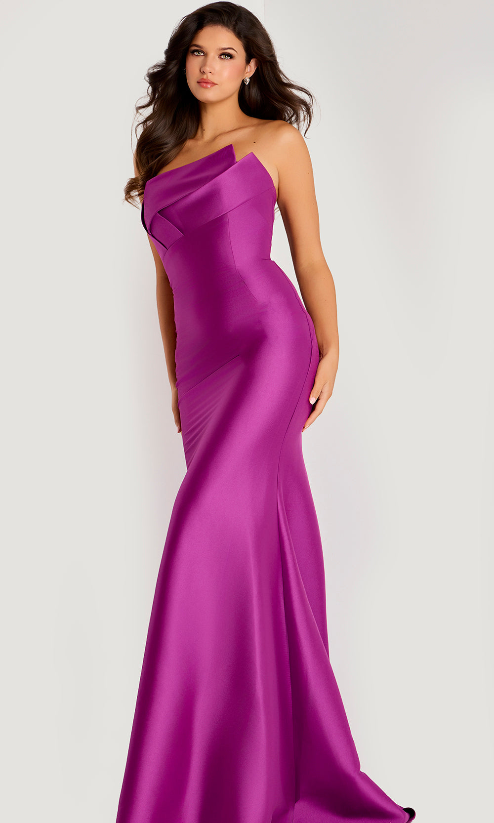 Jovani 44529 - One Shoulder Minimalist Satin Gown
