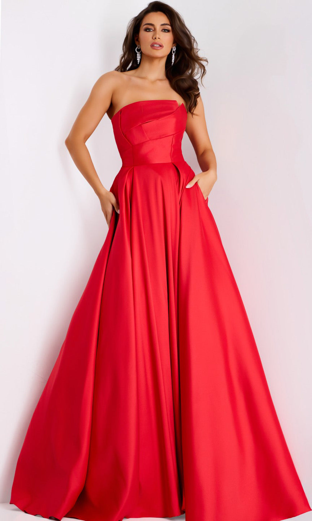 Jovani 44531 - Straight Neckline Pleated Ballgown