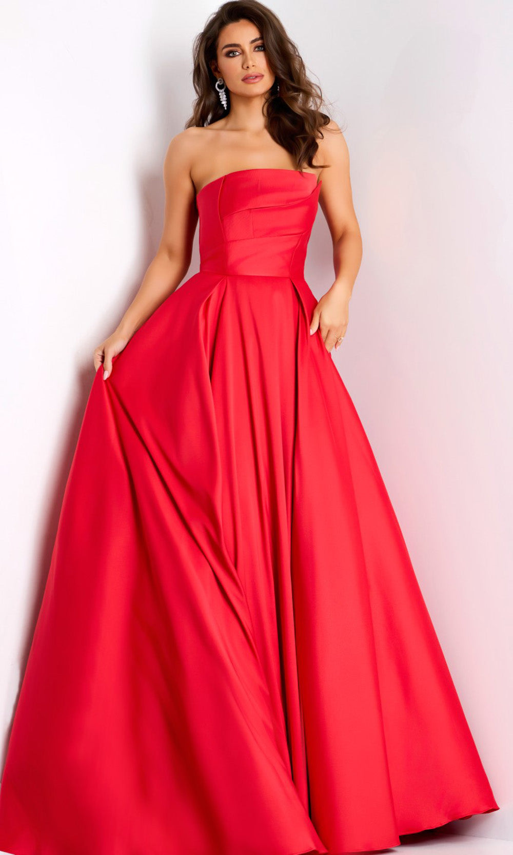 Jovani 44531 - Straight Neckline Pleated Ballgown