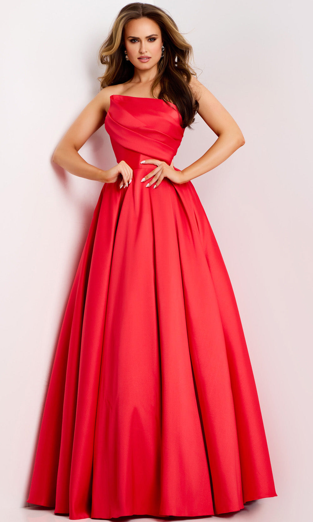 Jovani 44533 - Pleated Bodice Asymmetric Ballgown Ball Gowns
