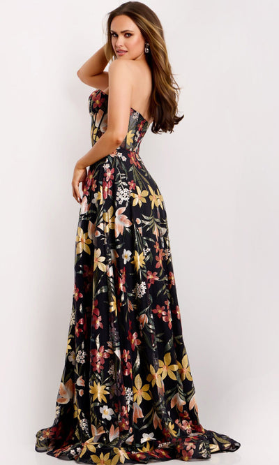 Jovani 44660 - Sweetheart Multicolor Floral Gown Formal Gowns
