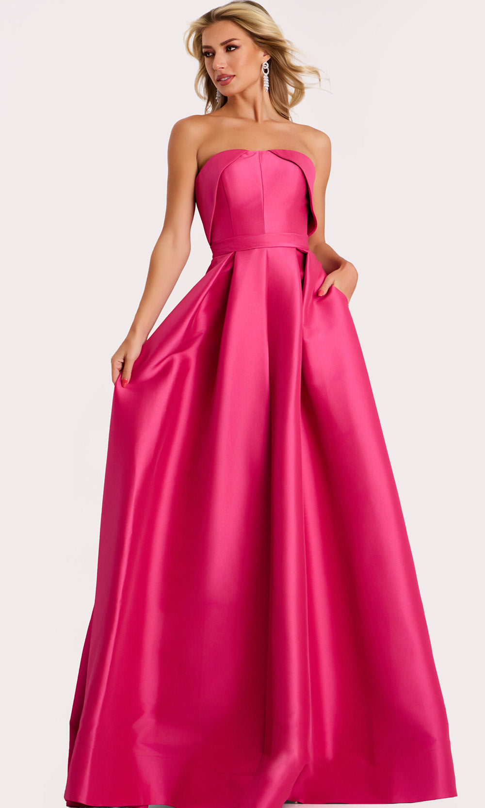 Jovani 44719 - Classic Long Strapless Pleated Gown