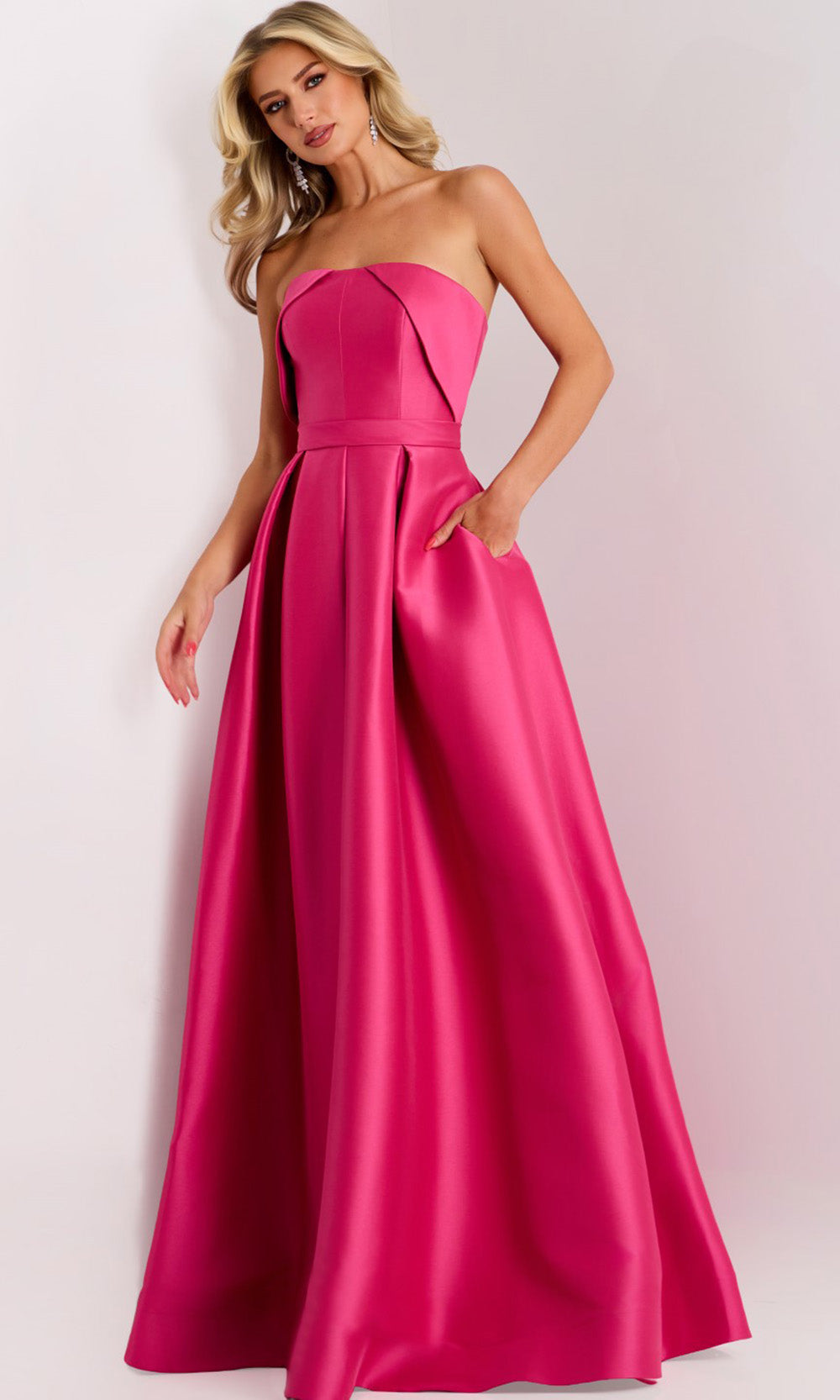 Jovani 44719 - Classic Long Strapless Pleated Gown
