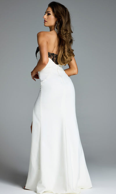 Jovani 44728 - Sweetheart High Slit Gown with Shawl Formal Gowns