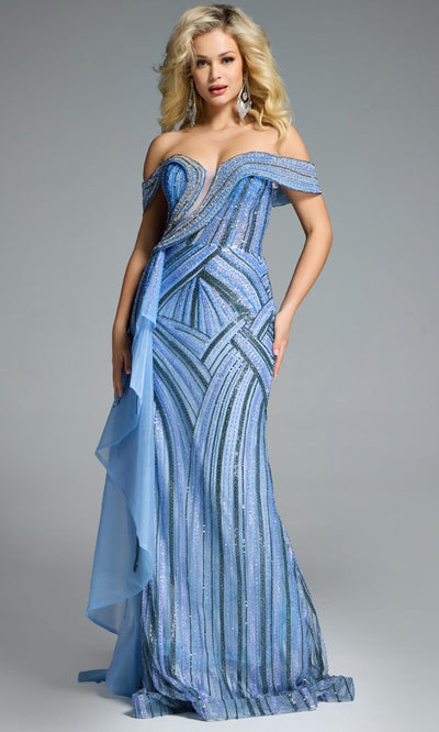 Jovani 44843 - Plunging Neck Beaded Evening Gown Formal Gowns