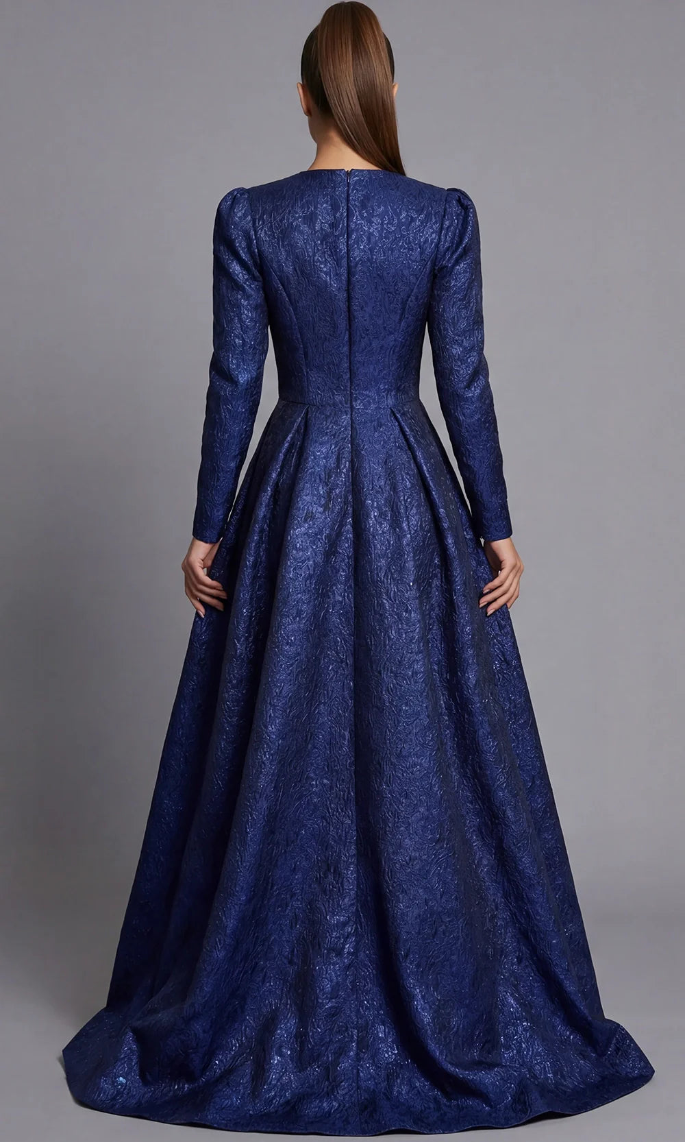 Jovani 45099 - Jewel Neckline Pleated Evening Gown Mother of the Bride Dresses  in Royal  