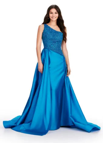 Ashley Lauren 11456 - Beaded Patter Overskirt Prom Dress