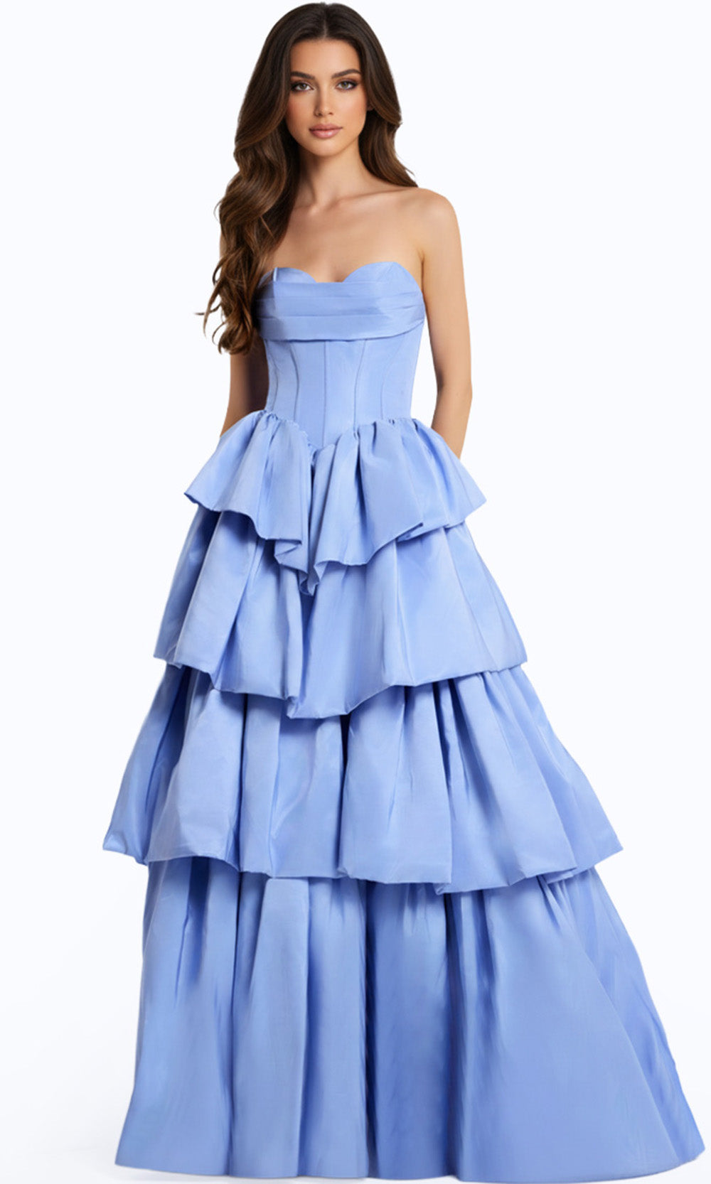 Jovani 45111 - Tiered Strapless Prom Gown