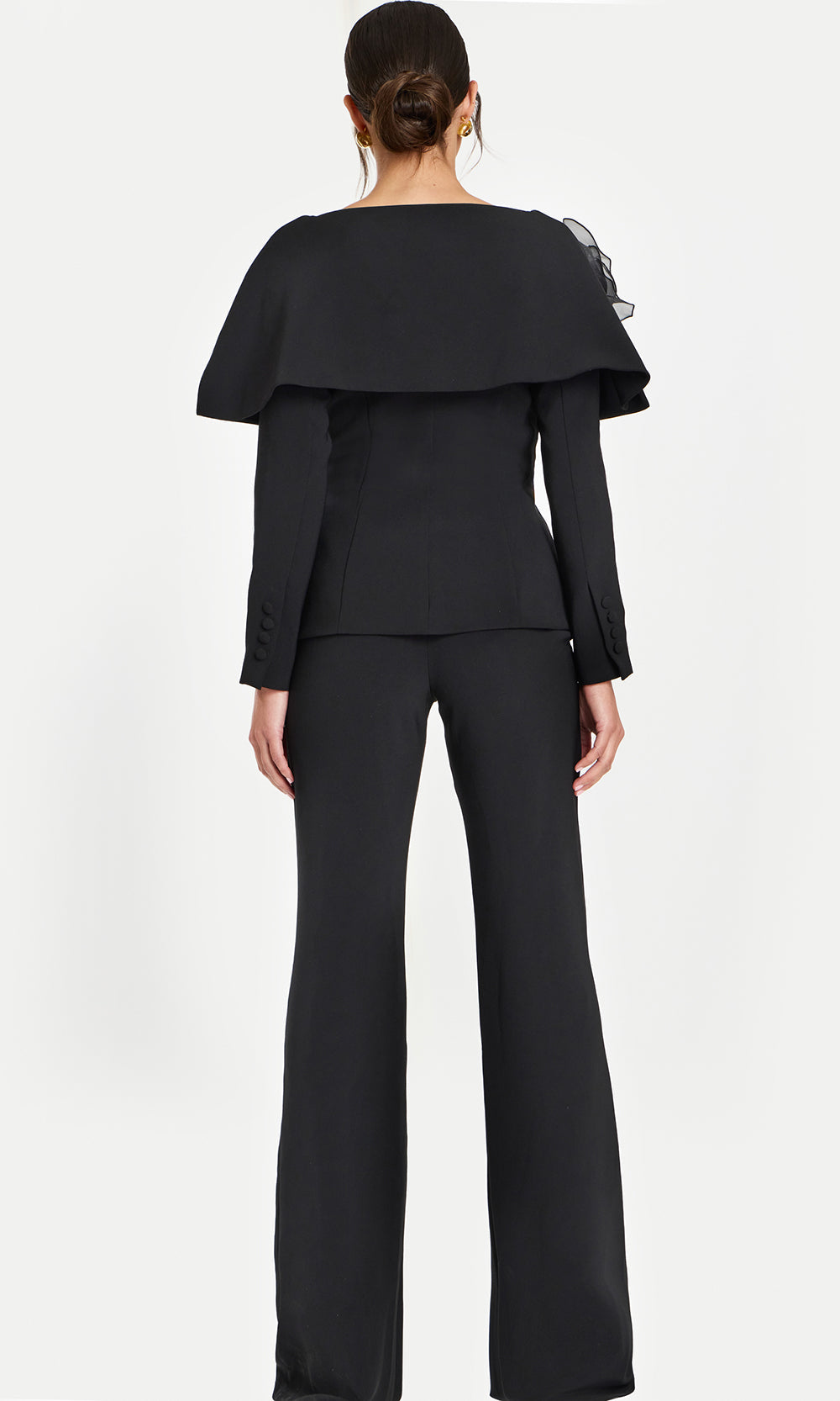Jovani 45177 - Cape Overlay Statement Pantsuit Prom Dresses  in Black  